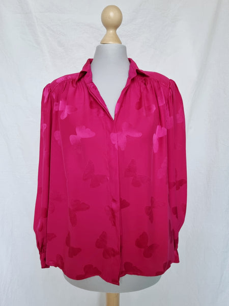 Vintage Handmade Pink Butterfly Blouse