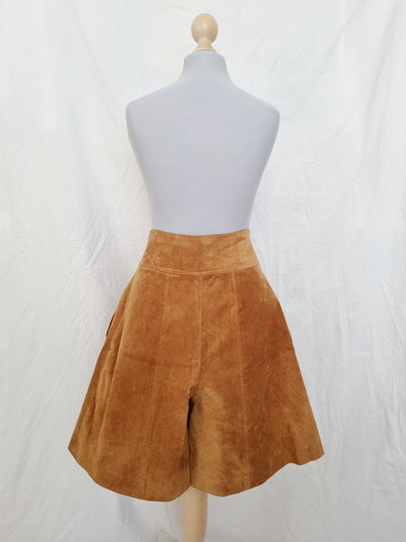 Vintage Handmade High Waist Leather Shorts
