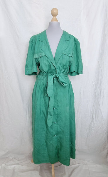 Vintage Emerald Silk Dress (Special Price)