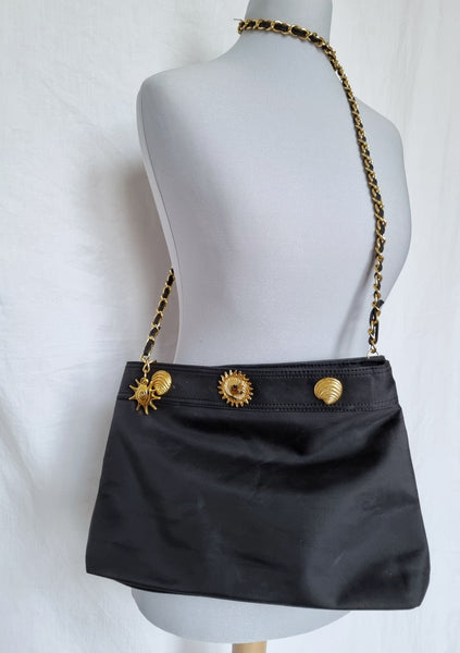 Vintage Gold and Black Shell Bag