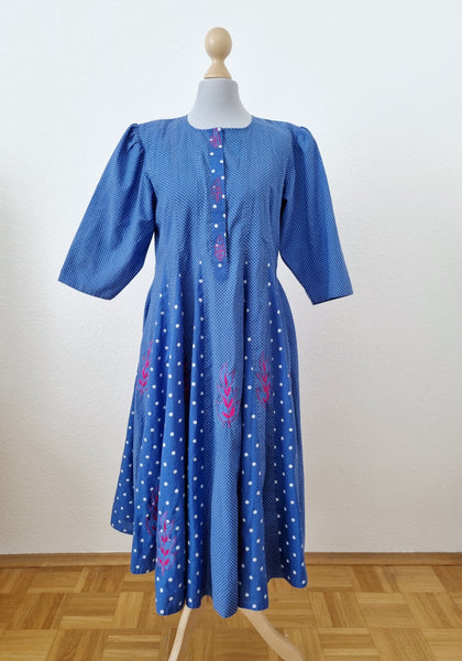 Vintage Handmade Pink Leaf Dress
