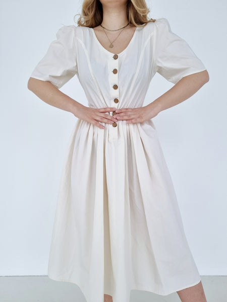 Vintage Cream Midi Length Dress