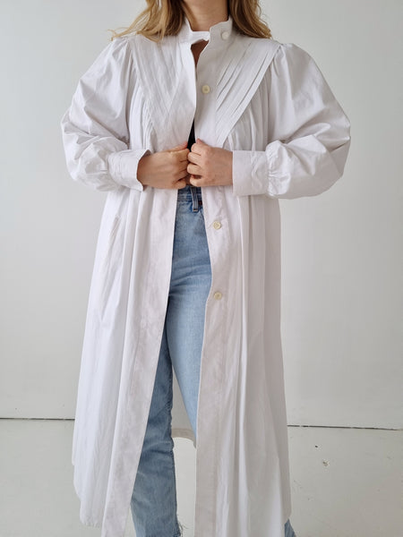 Vintage All White Pleated Coat