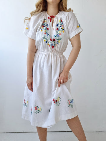 Vintage Handmade Embroidered Dress