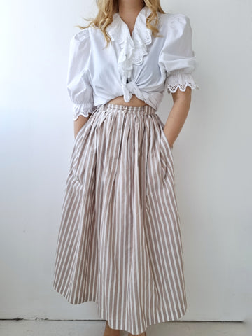 Vintage Striped Midi Skirt