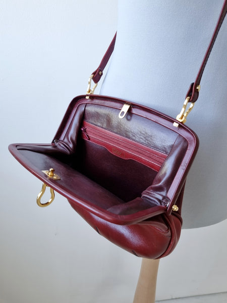 Vintage Red Wine Leather Bag