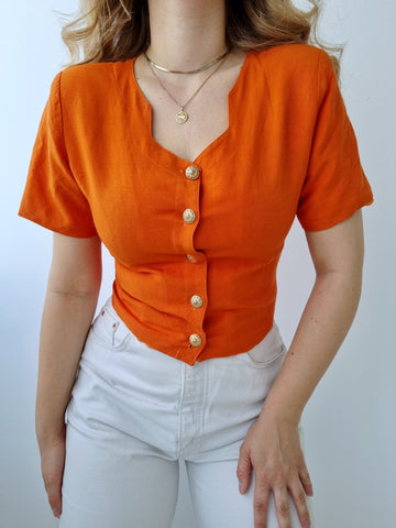 Vintage Rusty Orange Blouse