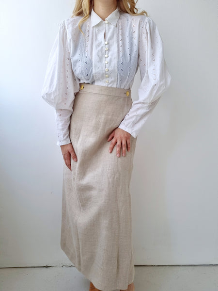 Vintage XL Maxi Linen Skirt