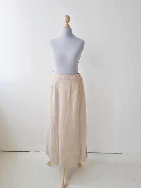 Vintage XL Maxi Linen Skirt