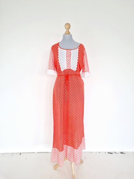Vintage 70s Daisy Lace Dress