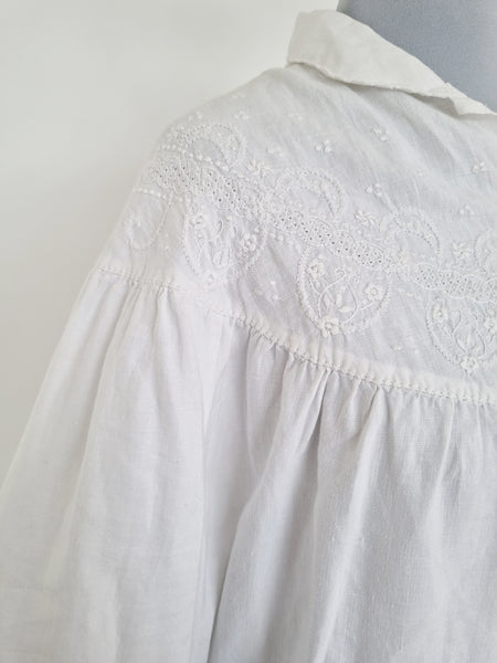 Vintage Handmade Embroidered Cotton Dress