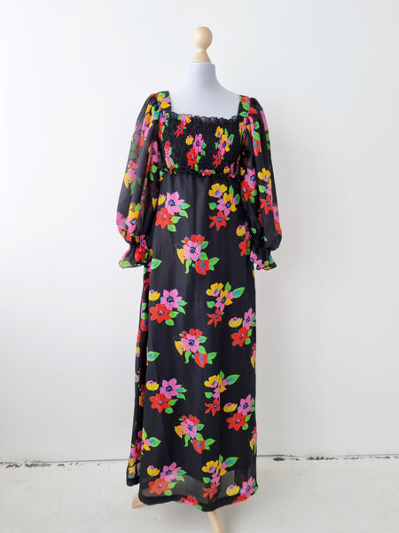 Vintage 70s Floral Maxi Dress