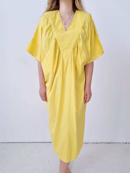 Vintage Handmade Vibrant Yellow Dress