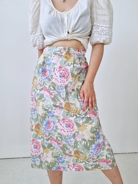 Vintage Pastel High Waist Skirt