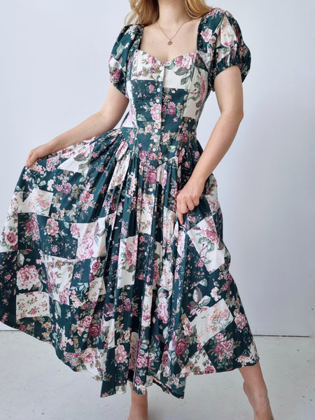 Vintage Puff Sleeve Country Dress