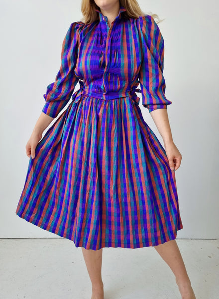 Vintage Handmade Silk Midi Dress
