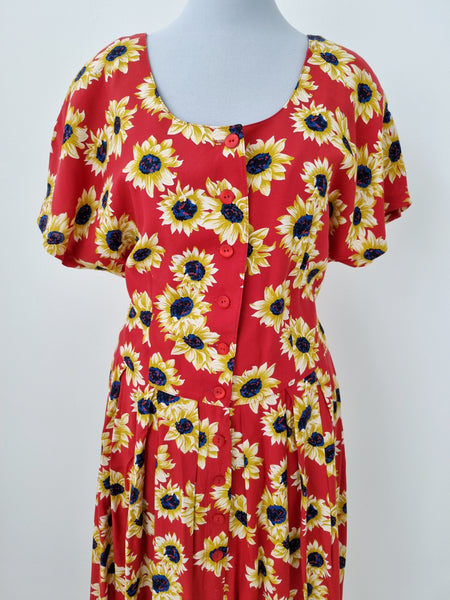 Vintage 90s Sunflower Dress
