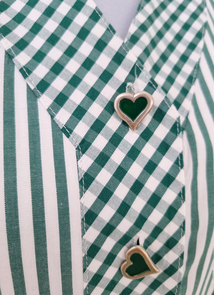 Vintage Hearts Puff Sleeves Dress