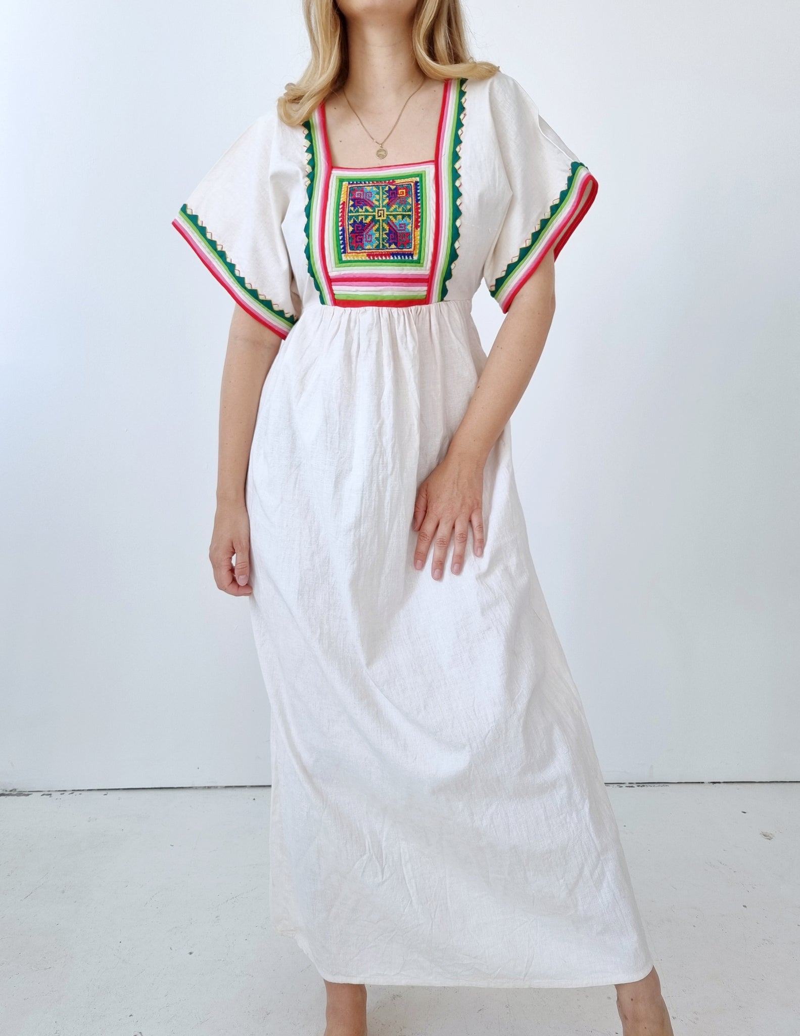 Vintage Handmade Folklore Maxi Dress