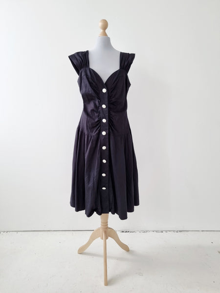 Vintage Little Black Cotton Dress