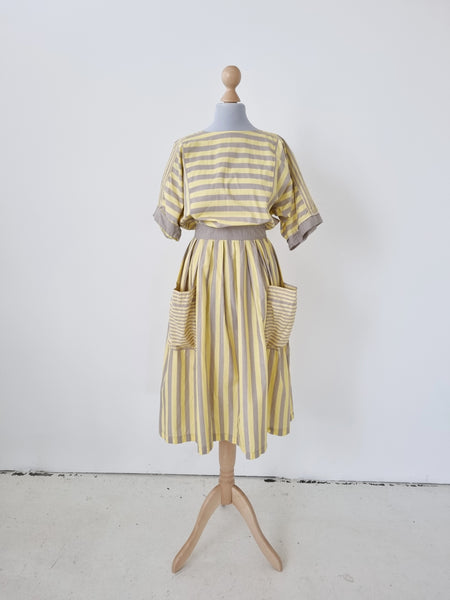 Handmade Vintage Striped 80s Dress