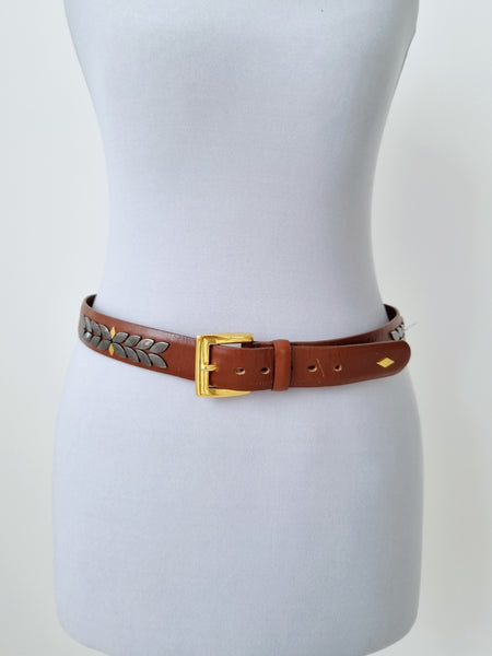 Vintage Gold Leather Belt