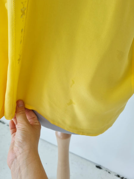 Vintage Sunny Yellow Pure Silk Blouse (special price)