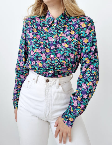 Vintage Deadstock Pansy Blouse