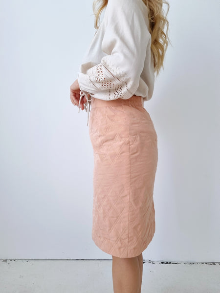 Vintage Blush Pink Waffle Skirt