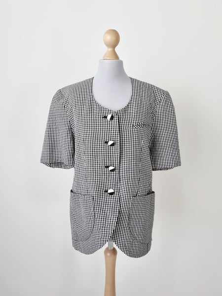 Vintage Short Sleeved Gingham Jacket