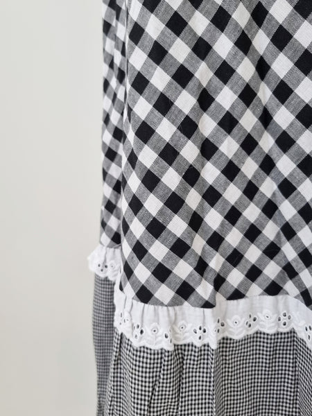 Vintage Country Gingham Maxi Skirt