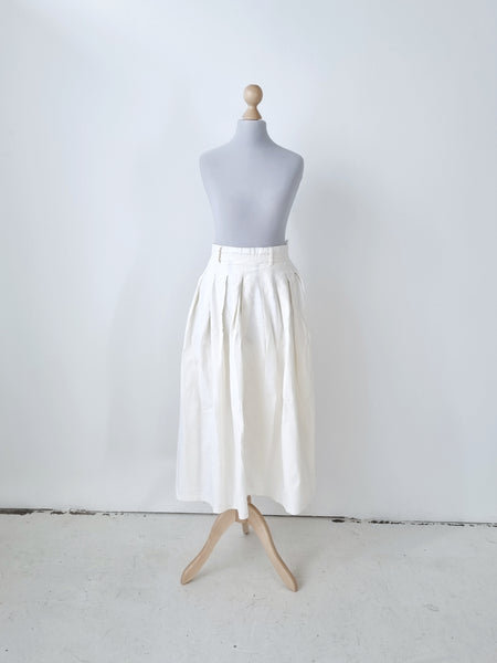 Vintage Cream Linen Skirt