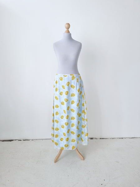 Vintage Handmade 90s Butter Roses Maxi Skirt