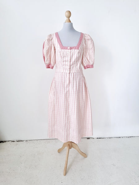 Vintage Soft Pink Puff Sleeve Dress