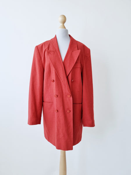Vintage Rustic Red Long Blazer