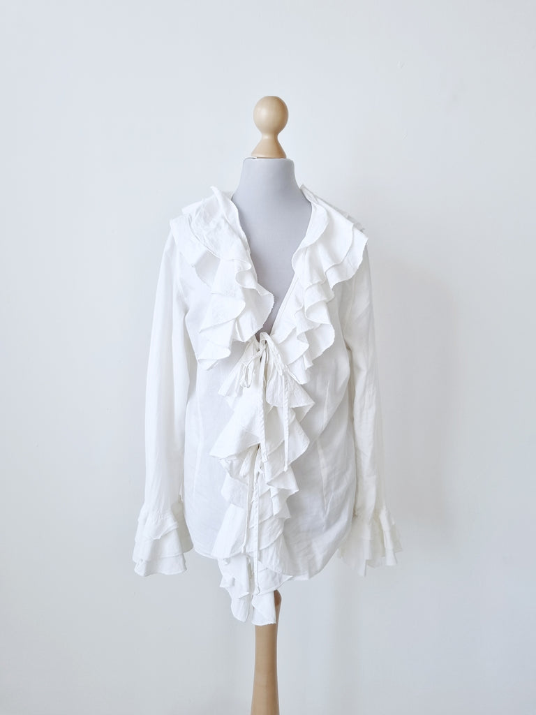 Vintage Romantic Y2K Ruffle Blouse – issimavintage