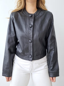 Vintage Cropped Leather Jacket