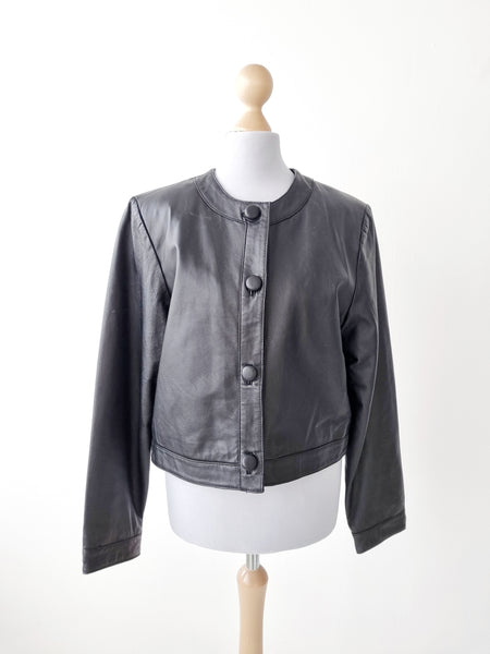 Vintage Cropped Leather Jacket