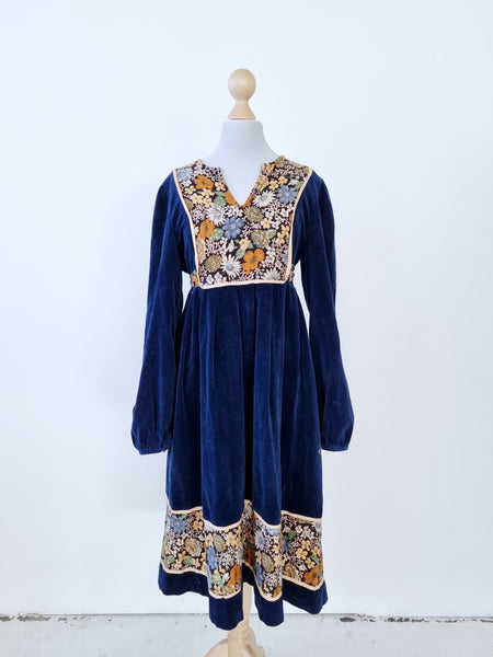 Vintage Royal Velvet Bohemian Dress