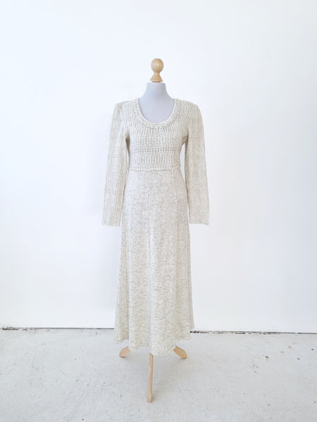 Vintage Handmade Light Beige Maxi Dress