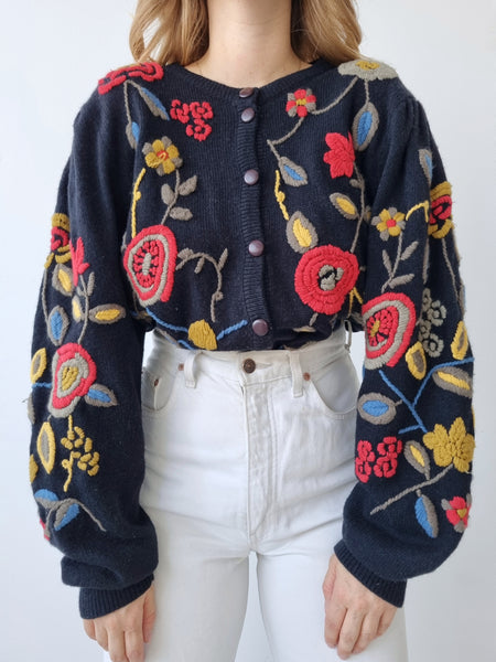 Vintage Rich Embroidery Cardigan