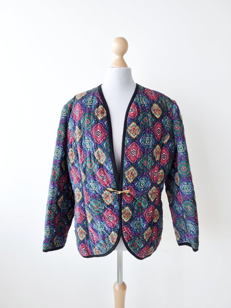 Vintage Handmade Quilted Velvet Jacket