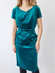 Vintage Handmade Emerald Velvet Dress