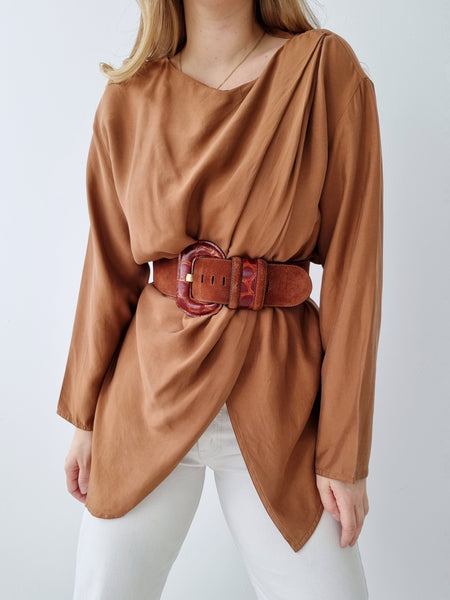 Vintage Brown Leather Waist Belt