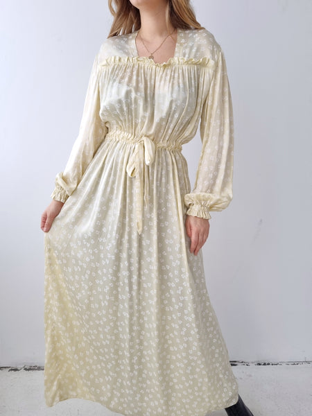 Vintage Handmade Maxi Satin Dress