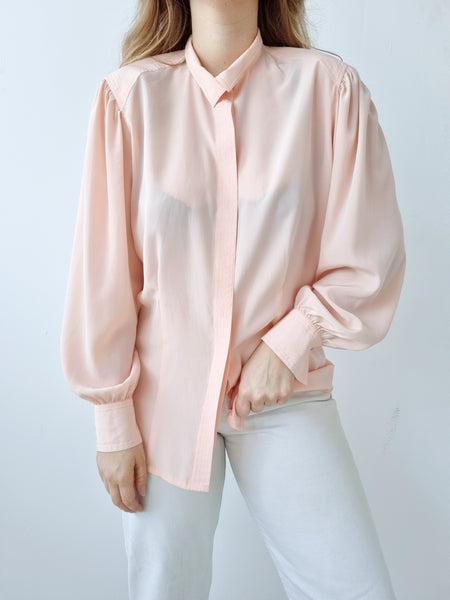 Vintage Silk Tender Pink Blouse