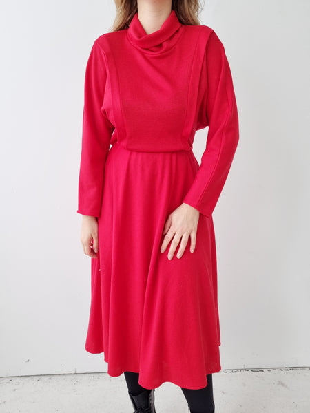 Vintage Red Soft Dress