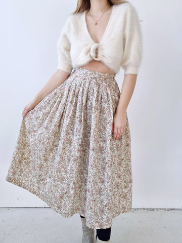 Vintage Floral High Waist Skirt