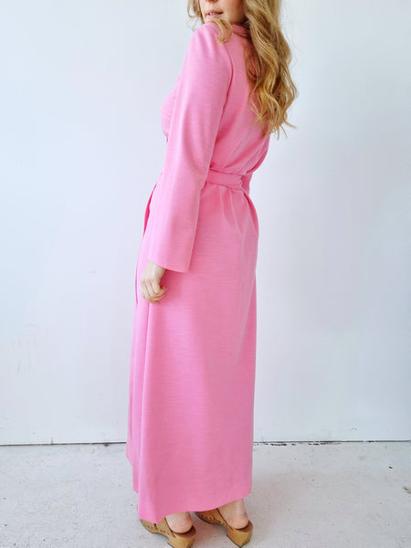 Vintage Pink Maxi Wrap Dress