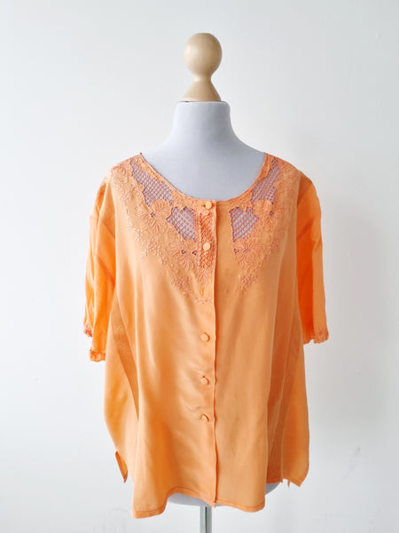 Vintage Apricot Silk Blouse